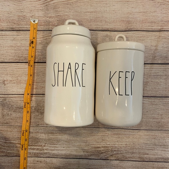 Rae Dunn Set of 2 Canisters- SHARE and KEEP LL - Picture 3 of 4